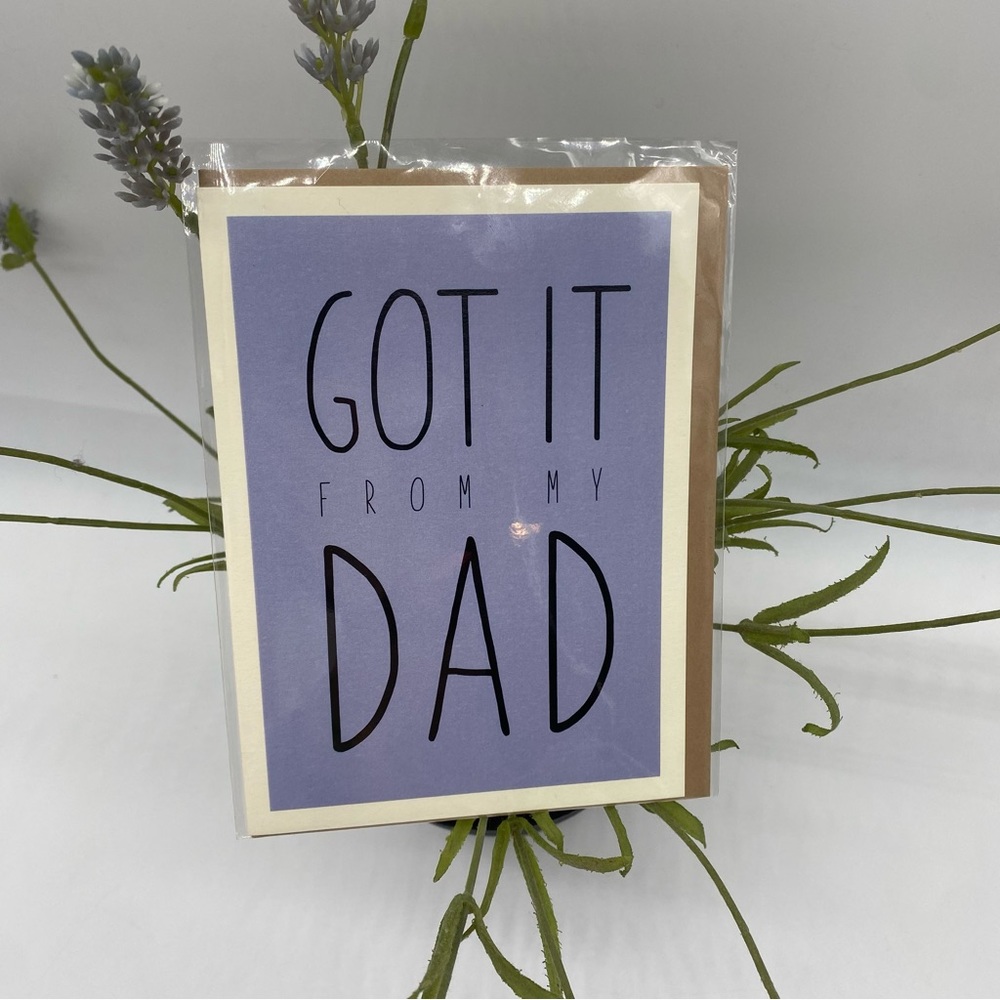 Got It from my Dad Father’s Day Card with matching envelope blank inside